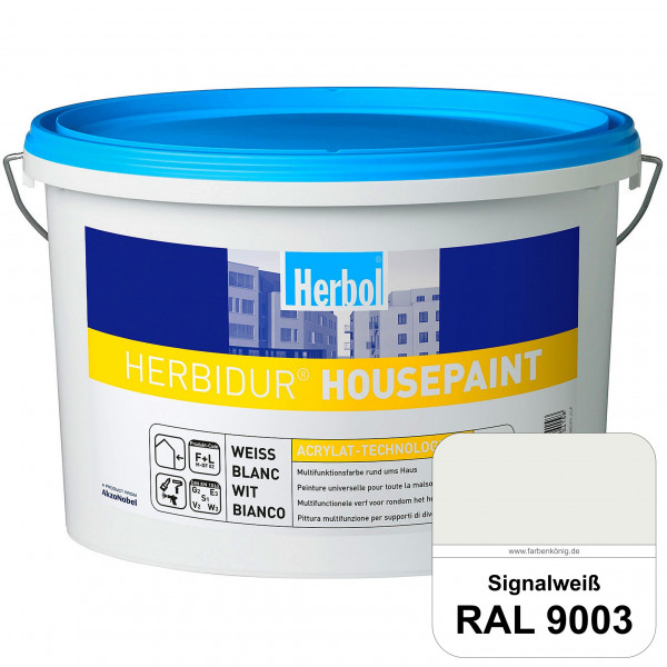 Herbidur Housepaint (RAL 9003 Signalweiß) seidenmatte Reinacrylat-Fassadenfarbe