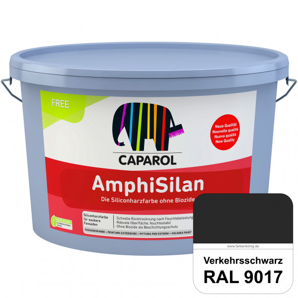 AmphiSilan FREE (RAL 9017 Verkehrsschwarz) Mineralmatte Fassadenfarbe in spezieller Siliconharz-Bind