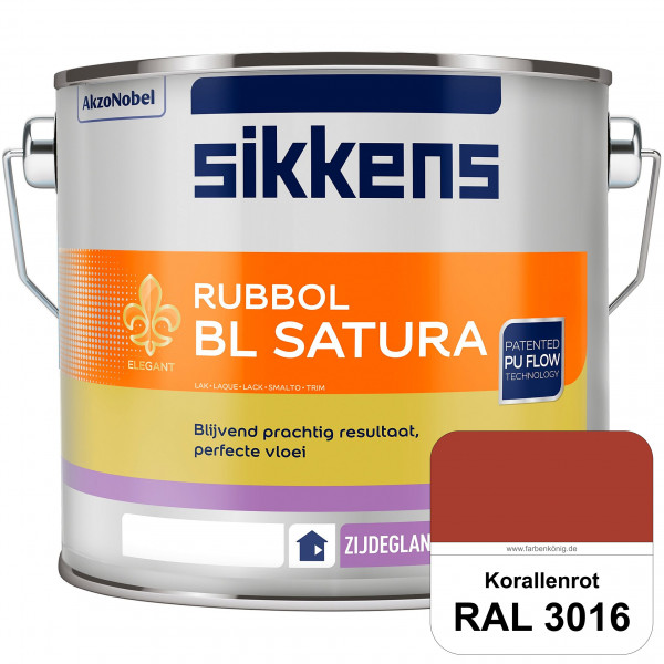 Rubbol BL Satura (RAL 3016 Korallenrot) seidenglänzender PU-Lack (wasserbasiert) innen & außen