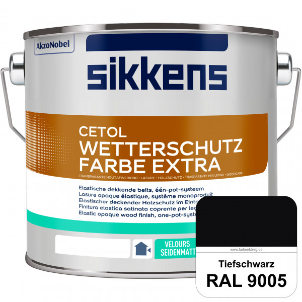 Cetol Wetterschutzfarbe Extra (B-Ware) - 1 Liter (RAL 9005 Tiefschwarz)