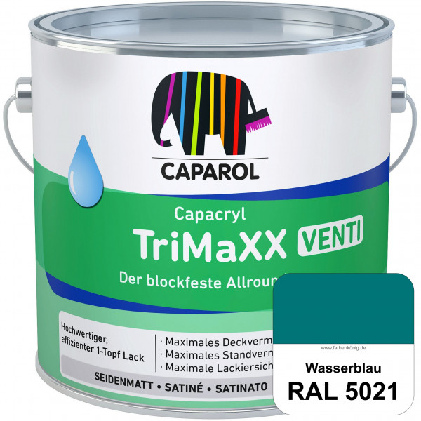Capacryl TriMaXX Venti (RAL 5021 Wasserblau) Der blockfeste Allrounder für Fenster & Türen