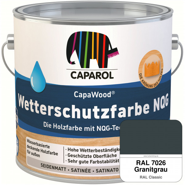 CapaWood® Wetterschutzfarbe NQG (RAL 7026 Granitgrau) - ersetzt Capadur Wetterschutzfarbe NQG