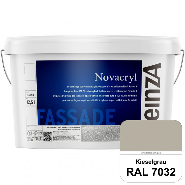 einzA Novacryl (RAL 7032 Kieselgrau) Reinacrylat-Fassadenfarbe, seidenmatt