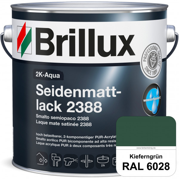 2K-Aqua Seidenmattlack 2388 (RAL 6028 Kieferngrün) mechanisch und chemisch hoch belastbar für außen