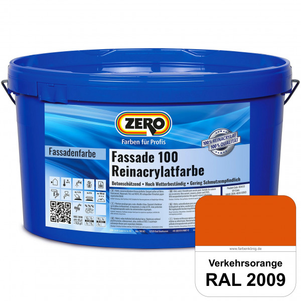 Fassade 100 Reinacrylatfarbe (RAL 2009 Verkehrsorange)