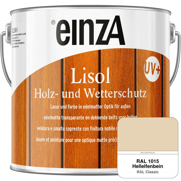 einzA Lisol Holz- und Wetterschutz Lasur und Farbe (RAL 1015 Hellelfenbein)