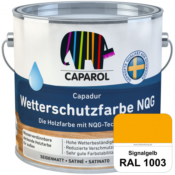 Capadur Wetterschutzfarbe NQG (RAL 1003 Signalgelb) Holzfarbe mit NQG-Technologie wasserbasiert für