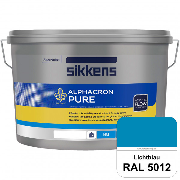Alphacron Pure (RAL 5012 Lichtblau) Edelmatte & hochertige Premium Wandfarbe für glatte Untergründe.