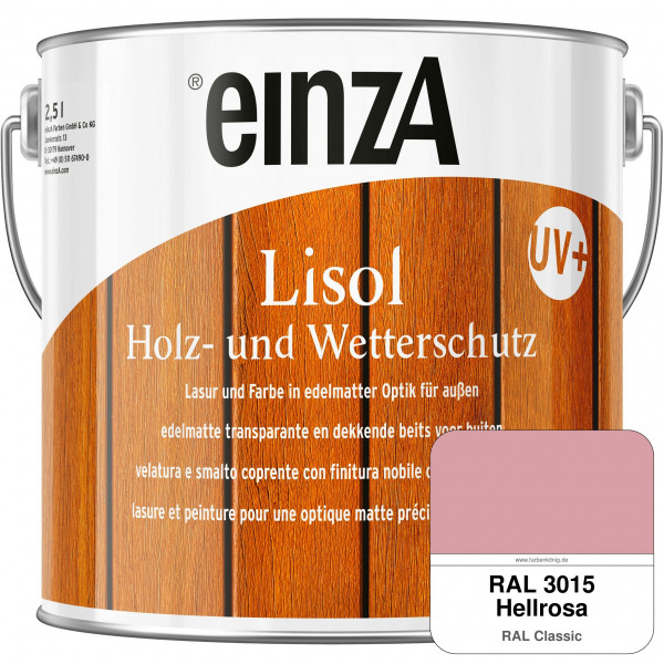 einzA Lisol Holz- und Wetterschutz Lasur und Farbe (RAL 3015 Hellrosa)
