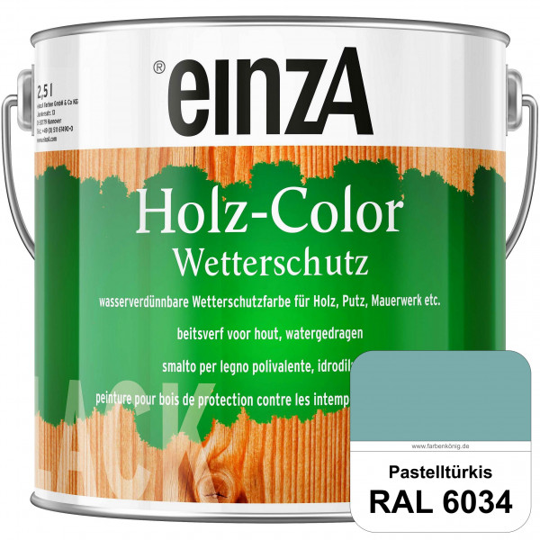 einzA Holz-Color (RAL 6034 Pastelltürkis) Wetterschutzfarbe für außen
