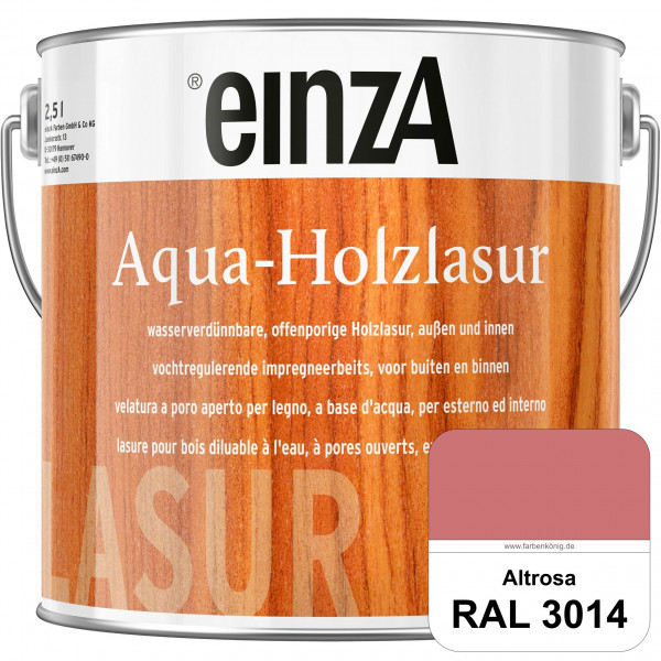 einzA Aqua-Holzlasur (RAL 3014 Altrosa) wasserverdünnbare offenporige Holzlasur für Holzbauteile