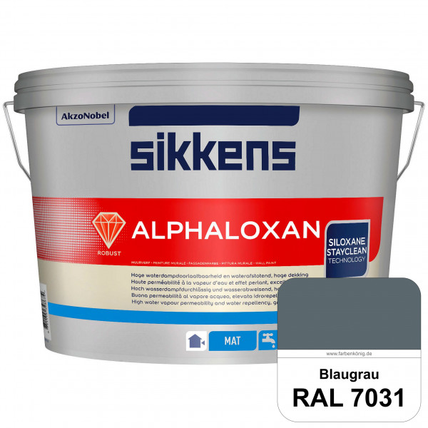 Alphaloxan (RAL 7031 Blaugrau) Professionelle Siliconharz-Fassadenfarbe (außen)