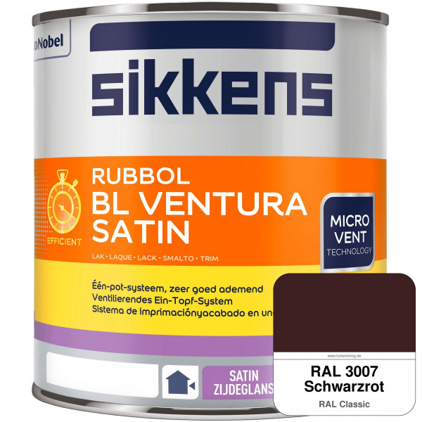 Rubbol BL Ventura Satin NEU (RAL 3007 Schwarzrot) Seidenglanzlack (wasserbasiert) Fenster außen