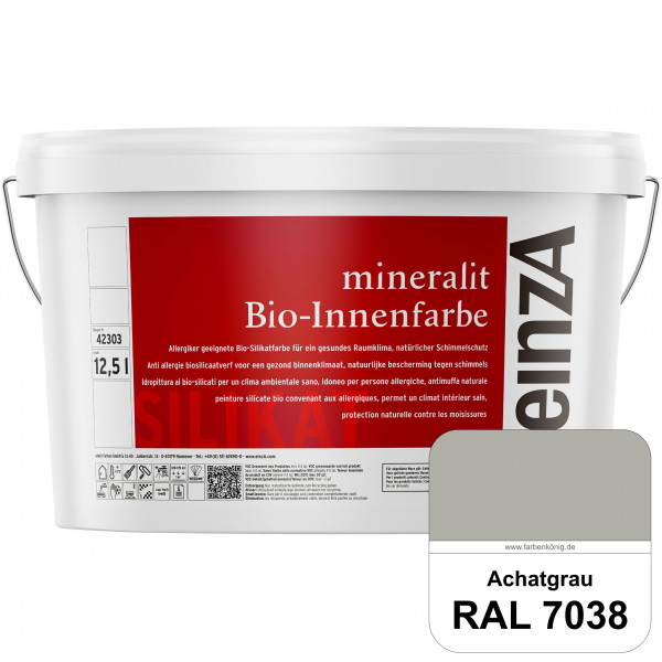 einzA mineralit Bio-Innenfarbe (RAL 7038 Achatgrau) Bio-Silikat-Innenfarbe gemäß VOB DIN 18 363