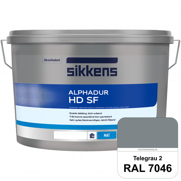 Alphadur HD SF (RAL 7046 Telegrau 2) matte hochdeckende waschbeständige Innenwandfarbe