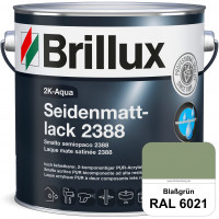 2K-Aqua Seidenmattlack 2388 (RAL 6021 Blassgrün) mechanisch und chemisch hoch belastbar für außen & 
