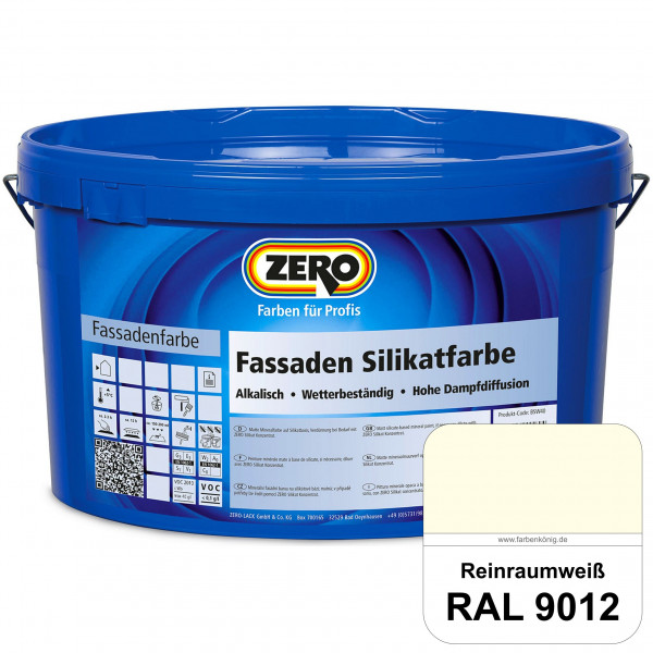 Fassaden Silikatfarbe (RAL 9012 Reinraumweiß)