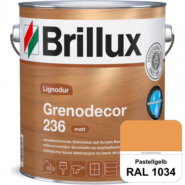 Grenodecor 236 (RAL 1034 Pastellgelb) Umwelt- und gesundheitsschonende, diffusionsfähige Dekorlasur