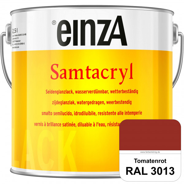 einzA Samtacryl (RAL 3013 Tomatenrot) wetterbeständige seidenglänzende Acryl-PU-Lackfarbe