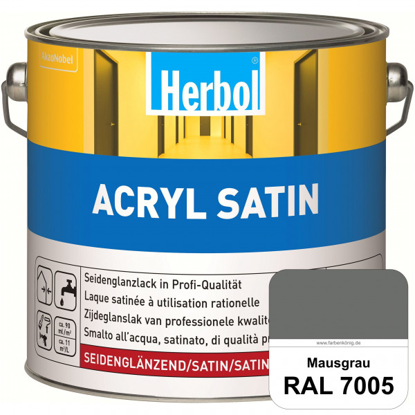 Acryl Satin (RAL 7005 Mausgrau) wasserverdünnbarer seidenglänzender Lack (Innen & Außen)