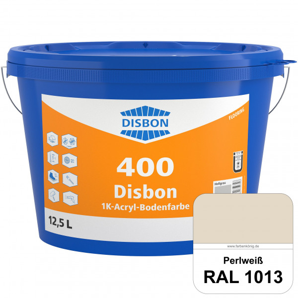 Disbon 400 1K-Acryl-Bodenfarbe (RAL 1013 Perlweiß) Dispersionsbeschichtung für mineralische Bodenflä