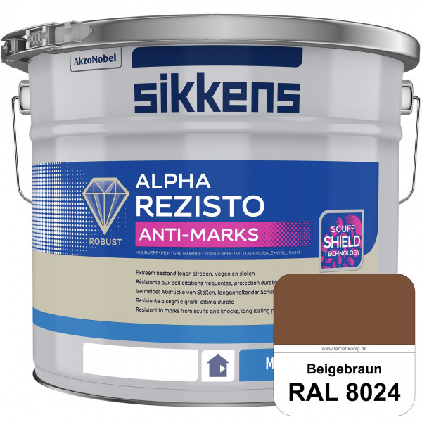 Alpha Rezisto Anti-Marks (RAL 8024 Beigebraun) Extrem widerstandsfähige Innenwandfarbe