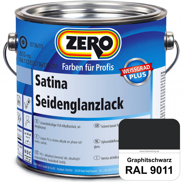 Satina Seidenglanzlack (RAL 9011 Graphitschwarz)