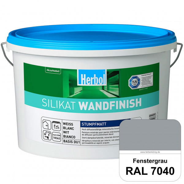 Silikat WandFinish (RAL 7040 Fenstergrau) mineralische Wandfarbe für ein gesundes Wohnklima