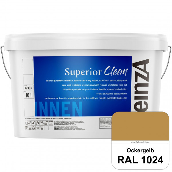 einzA Superior Clean (RAL 1024 Ockergelb) Hoch reinigungsfähige, stumpfmatte Premium-Wandbeschichtun