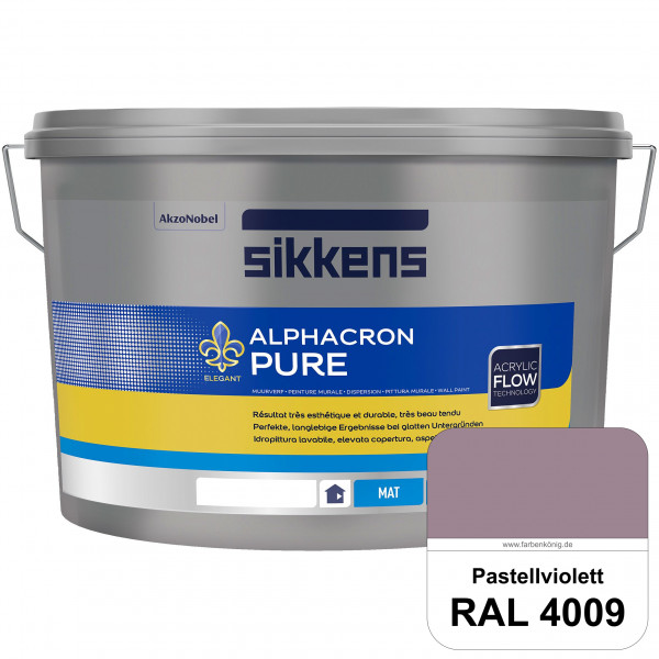 Alphacron Pure (RAL 4009 Pastellviolett) Edelmatte & hochertige Premium Wandfarbe für glatte Untergr