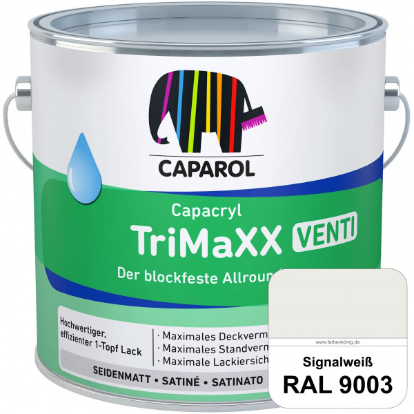 Capacryl TriMaXX Venti (RAL 9003 Signalweiß) Der blockfeste Allrounder für Fenster & Türen