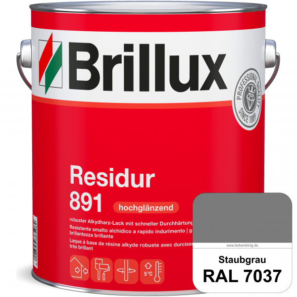 Residur 891 (RAL 7037 Staubgrau) widerstandsfähige, schnell trocknender Lack für grundierte Metallba