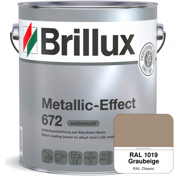 Metallic-Effect 672 (RAL 1019 Graubeige) schnell trocknender Alkydharzlack für Metalleffekte (innen&