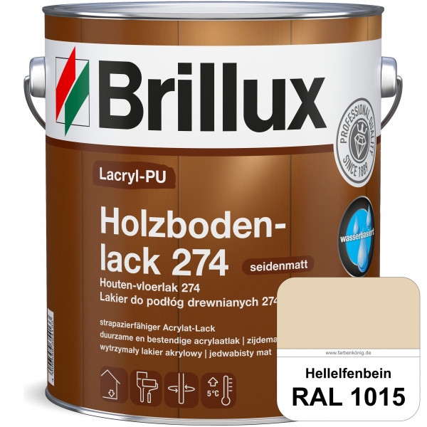 Lacryl-PU Holzbodenlack 274 (RAL 1015 Hellelfenbein) hochwertige & widerstandsfähige, deckende Versi