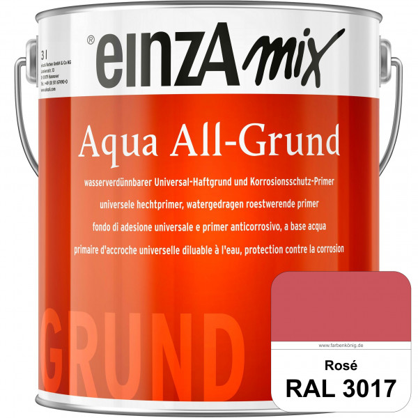 einzA Aqua All-Grund (RAL 3017 Rosa) Wasserverdünnbarer Haftgrund & Korrosionsschutz-Primer