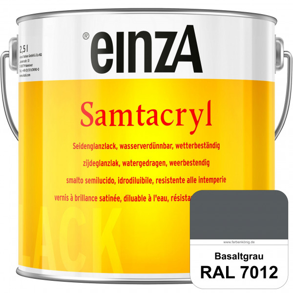 einzA Samtacryl (RAL 7012 Basaltgrau) wetterbeständige seidenglänzende Acryl-PU-Lackfarbe