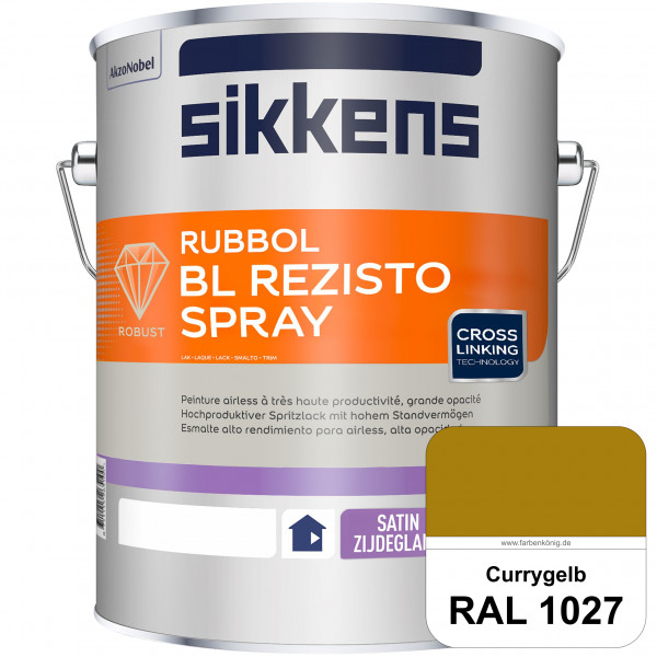 Rubbol BL Rezisto Spray (RAL 1027 Currygelb) Hochwertiger, strapazierfähiger Airlesslack für (innen)