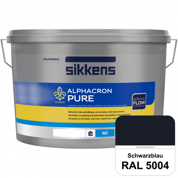 Alphacron Pure (RAL 5004 Schwarzblau) Edelmatte & hochertige Premium Wandfarbe für glatte Untergründ