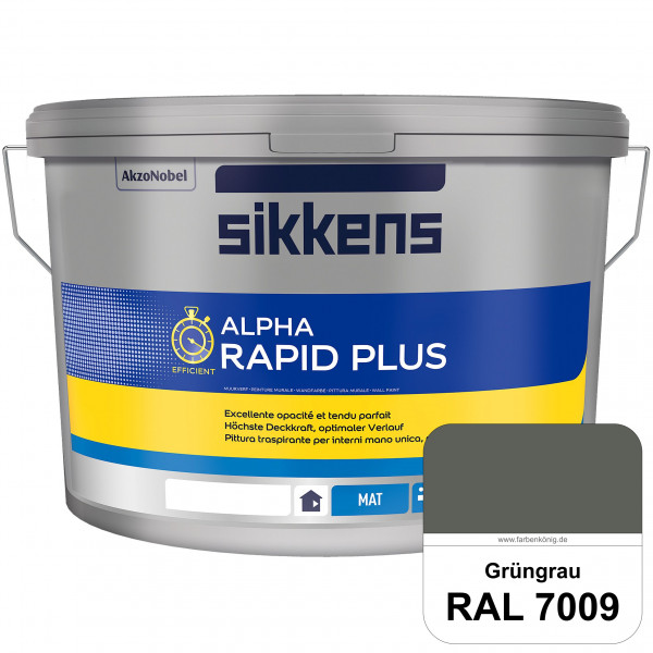 Alpha Rapid Plus (RAL 7009 Grüngrau) Hochwertige & stumpfmatte Wandfarbe für mittlere Belastungen