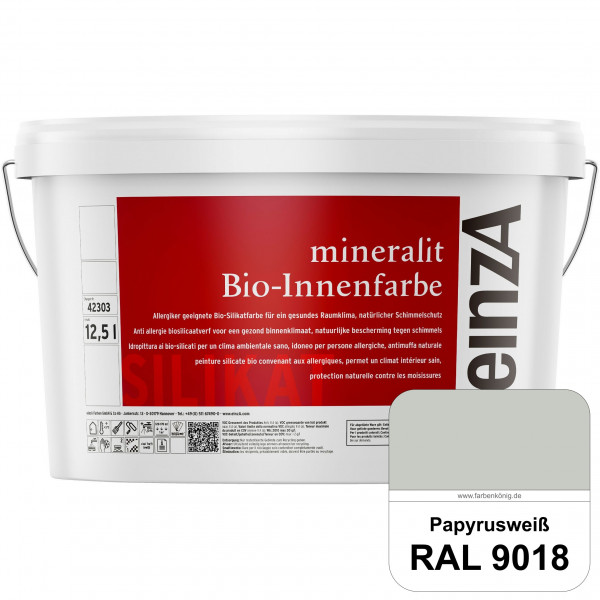 einzA mineralit Bio-Innenfarbe (RAL 9018 Papyrusweiß) Bio-Silikat-Innenfarbe gemäß VOB DIN 18 363