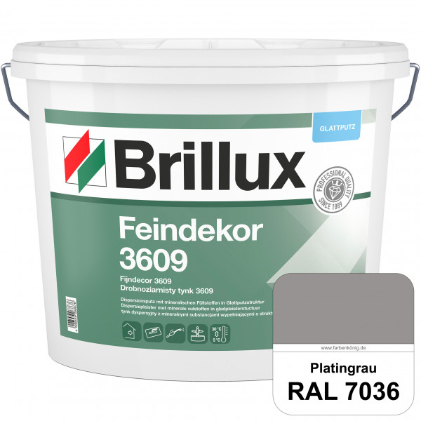 Feindekor ELF 3609 (RAL 7036 Platingrau) Glattputz nach DIN EN 15824 zur Erzielung dekorativer und s