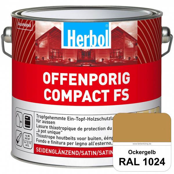Offenporig Compact FS (RAL 1024 Ockergelb) Rationelle & thixotrope Ein-Topf-Holzlasur (außen)