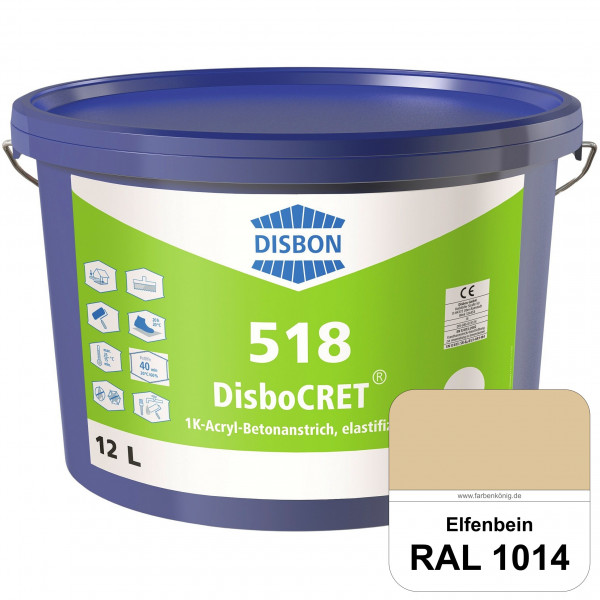 DisboCRET 518 1K-Acryl-Betonanstrich, elastifiziert (RAL 1014 Elfenbein) Tieftemperaturelastischer,