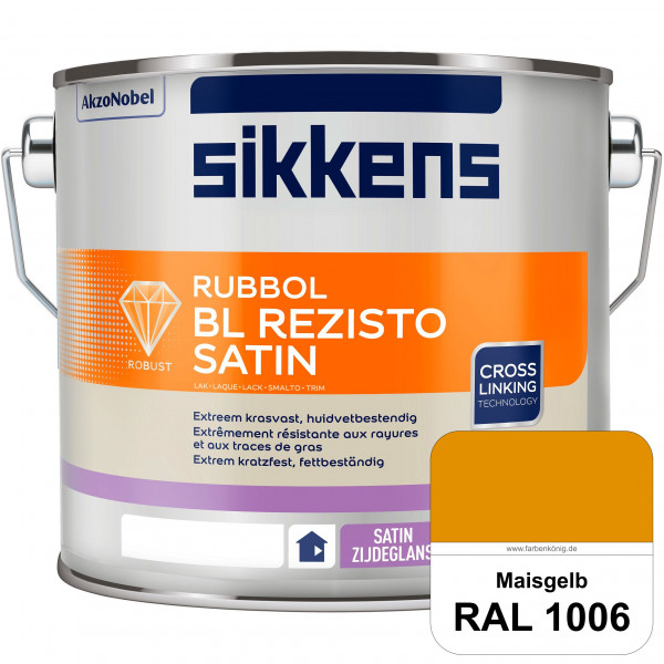 Rubbol BL Rezisto Satin (RAL 1006 Maisgelb) seidenglänzender und strapazierfähiger Lack (wasserbasie