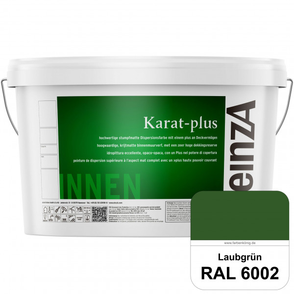 einzA Karat-plus (RAL 6002 Laubgrün) Innenwandfarbe mit herausragenden Produkteigenschaften