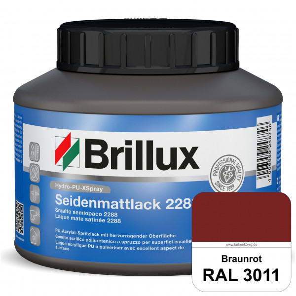 Hydro-PU-XSpray Seidenmattlack 2288 (RAL 3011 Braunrot) hochwertiger Lack speziell für das XVLP-Spri