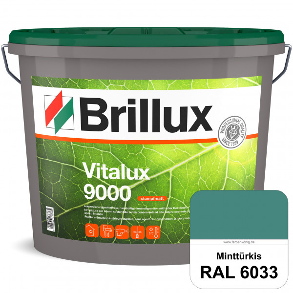 Vitalux 9000 (RAL 6033 Minttürkis) konservierungsmittelfreie Innendispersion für Kinder- & Schlafzim