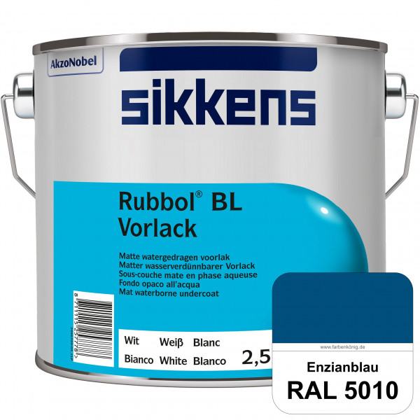 Rubbol BL Vorlack (RAL 5010 Enzianblau) Wasserbasierter, matter & umweltschonender Vorlack (innen)