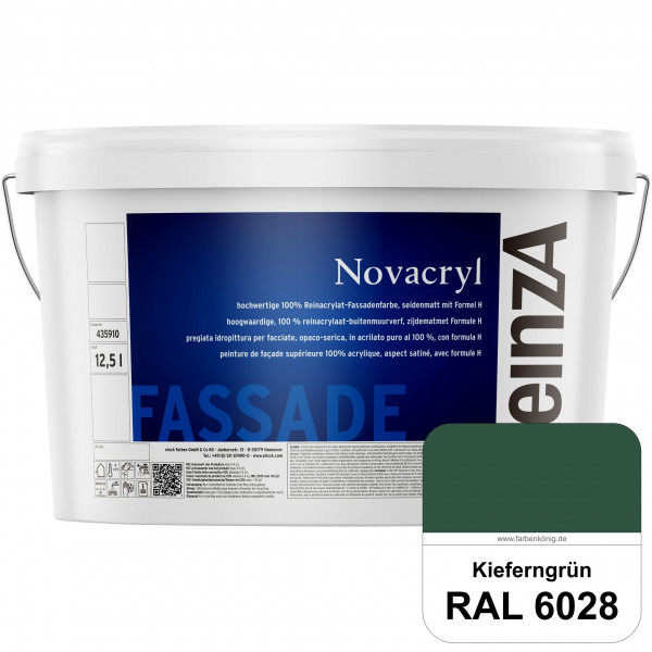 einzA Novacryl (RAL 6028 Kieferngrün) Reinacrylat-Fassadenfarbe, seidenmatt