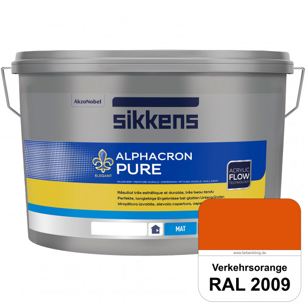 Alphacron Pure (RAL 2009 Verkehrsorange) Edelmatte & hochertige Premium Wandfarbe für glatte Untergr